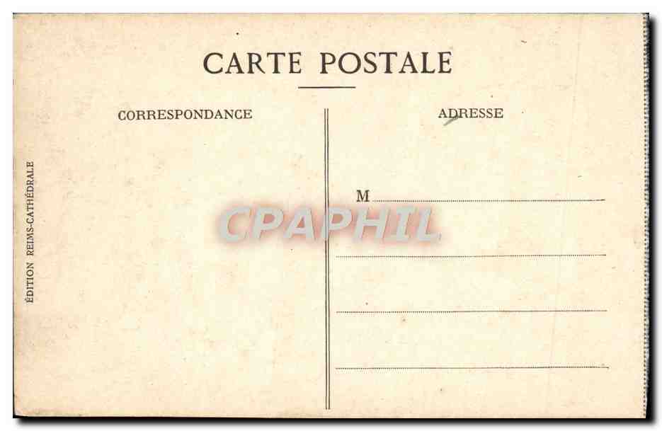 Reims — Porte Romaine et place de la République, après la guerre — Édition Reims-Cathédrale — Verso