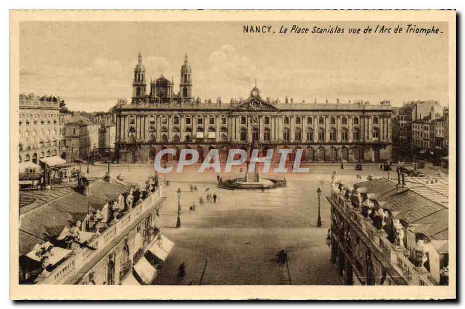 CPA Nancy La Place Stanislas Vue De I'Arc De Triomphe