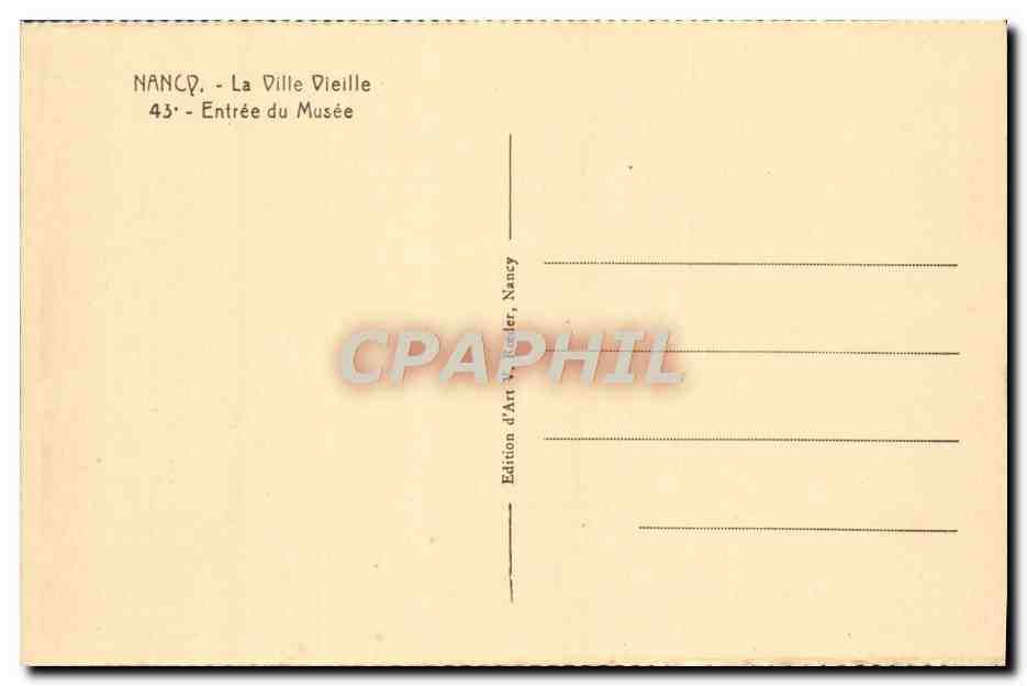 CPA Nancy Entree Du Musee Lorrain — Verso