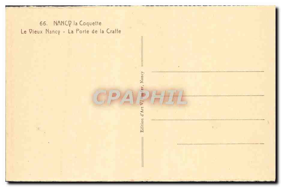 CPA Nancy Porte de la Graffe — Verso