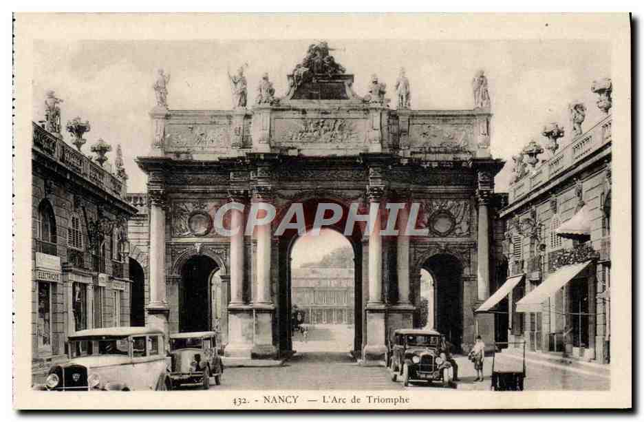 CPA Nancy L'Arc De Triomphe Automobile