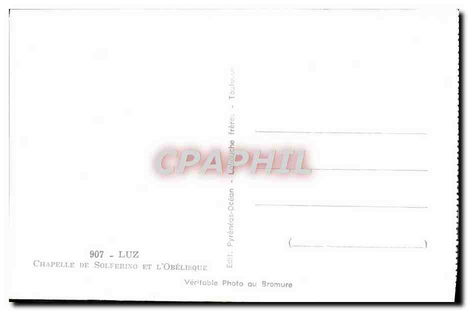 CPA Luz Chapelle De Solferino Et L'Obelisque — Verso