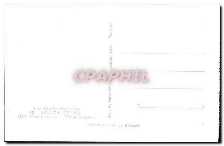 CPA Saint Sauveur Rue principale et l'etablissement  — Verso