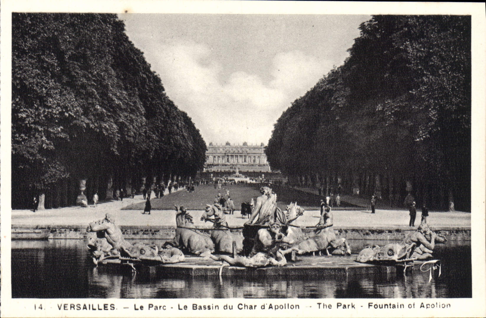 Versailles — Le Parc — Le Bassin du Char d'Apollon — éditeur A. Leconte, Paris