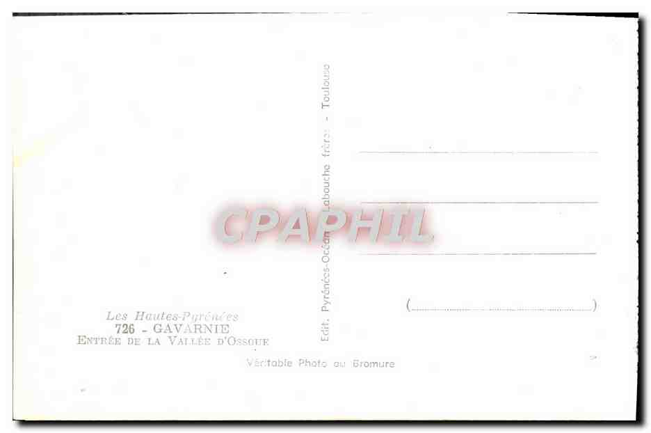 CPA Gavarnie Entree De La Vallee D'Ossoue — Verso
