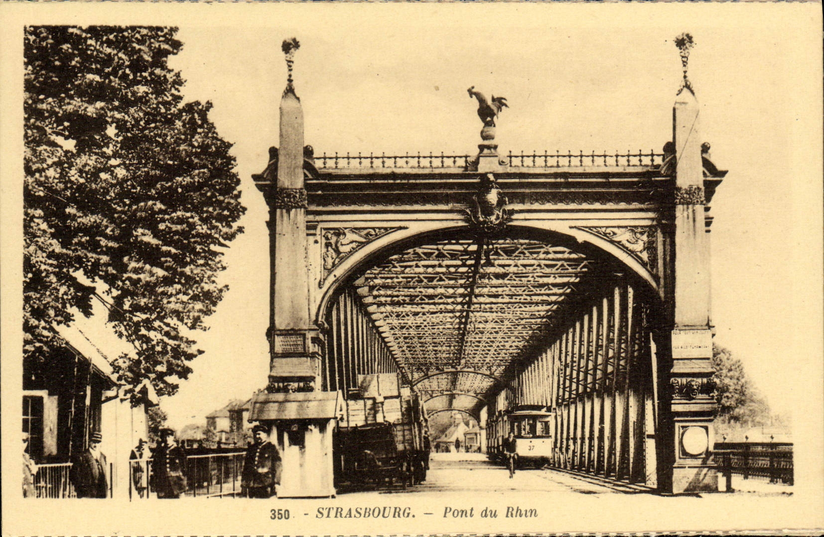 CPA Strasbourg Pont du Rhin Tramway