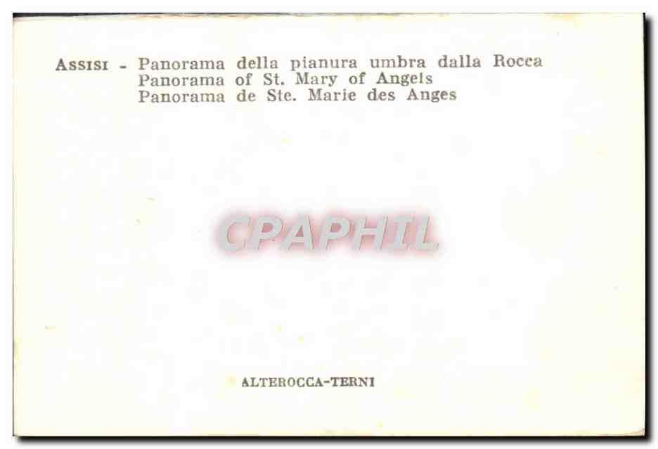 CPM Assisi Panorama della Pianura Umbra della Rocca — Verso