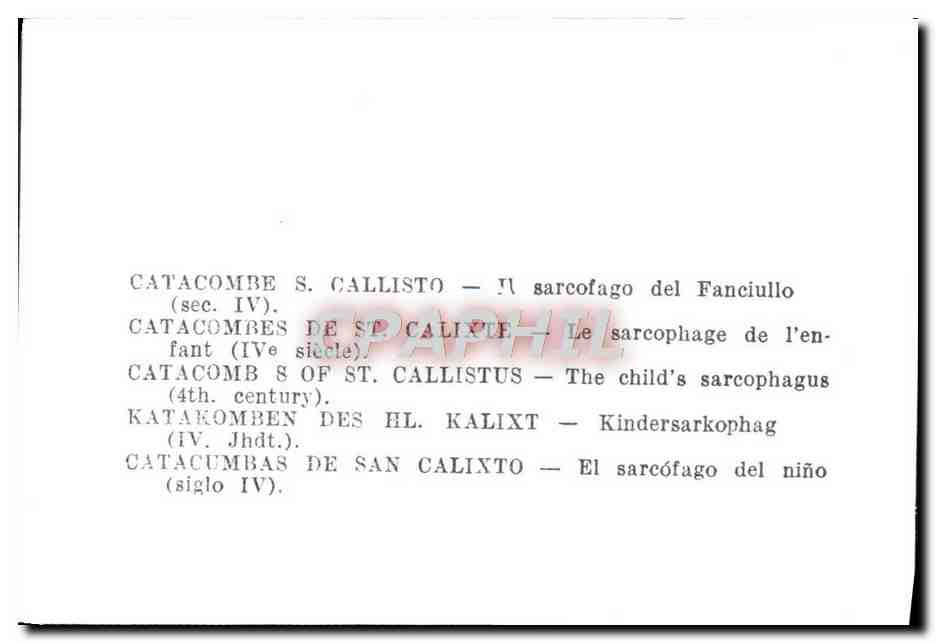 CPM Catacombe Callisto Il sarcofago del Fanciullo — Back