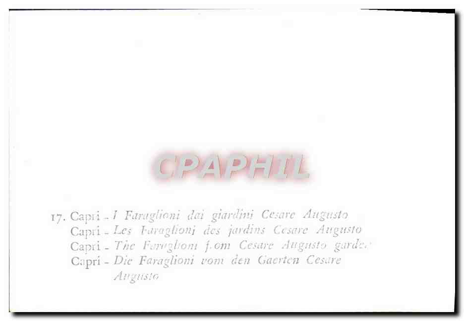 CPM Capri I Faraglioni dai giardini Cesare Augusto — Rückseite