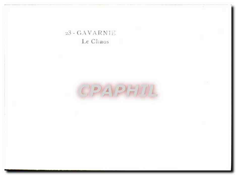 CPM Gavarnie Le chaos — Verso