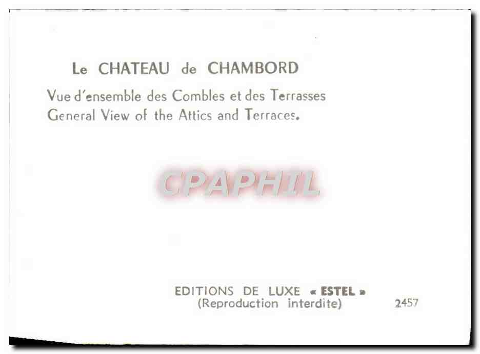 CPM Chambord Chateau Vue d'ensemble des combles et des terrasses — Verso