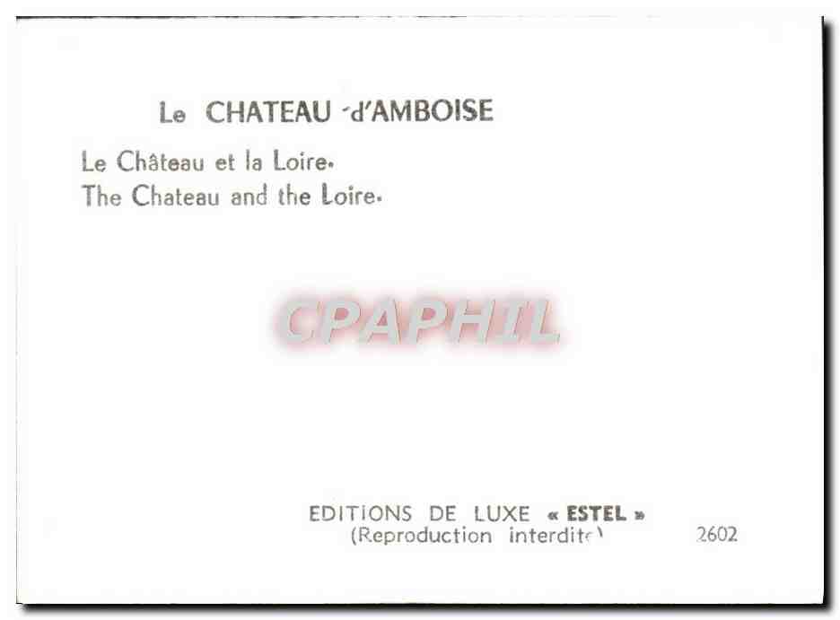 CPM Le Chateau d'Amboise Le Chateau et le Loire — Rückseite