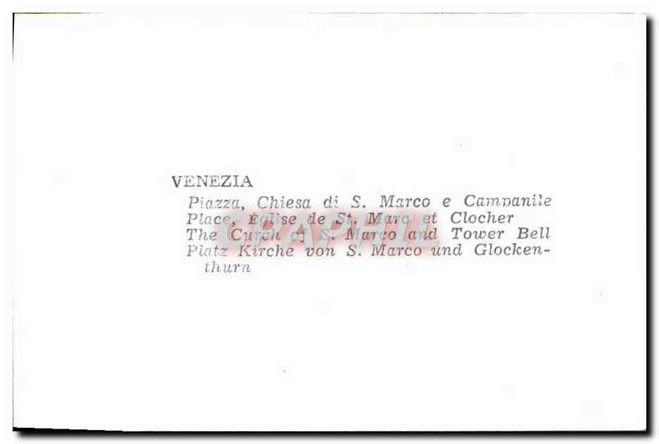 CPM Venezia Piazza Chiesa di S Marco e Campanile — Rückseite