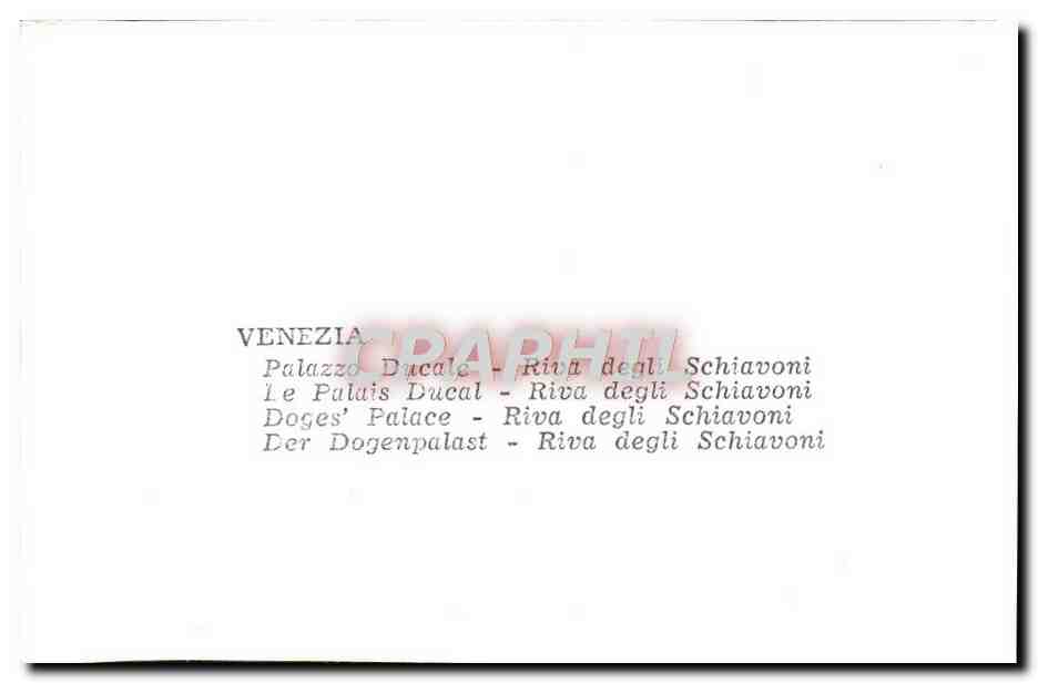 CPM Venezia Palazzo Ducale Riva Degli Schiavoni — Rückseite