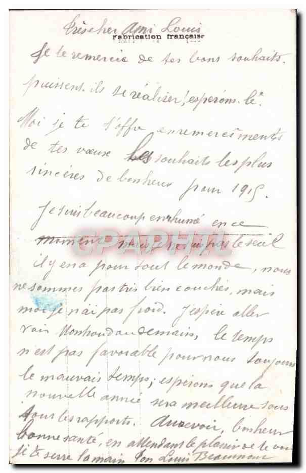 CPA Fantaisie Defendons la France Militaria  — Rückseite