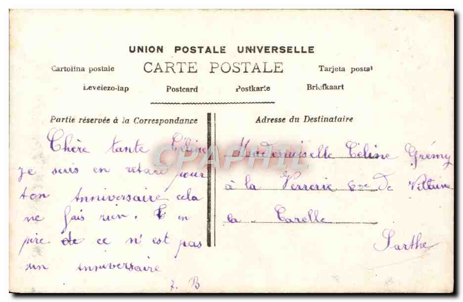 CPA Fantaisie Enfant — Rückseite