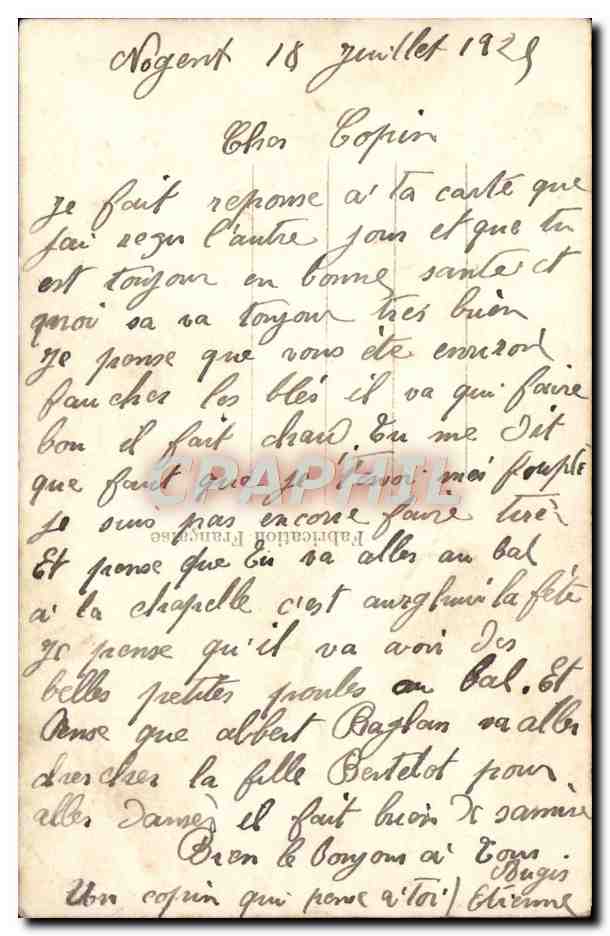 Jeune femme en robe à motifs — REX 1823 — éditeur REX — Verso