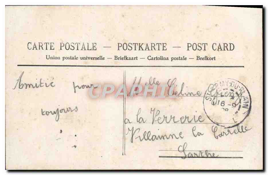 Jeune femme en robe rose — Gage d'amitié — éditeur inconnu, n° 485 — Achterkant