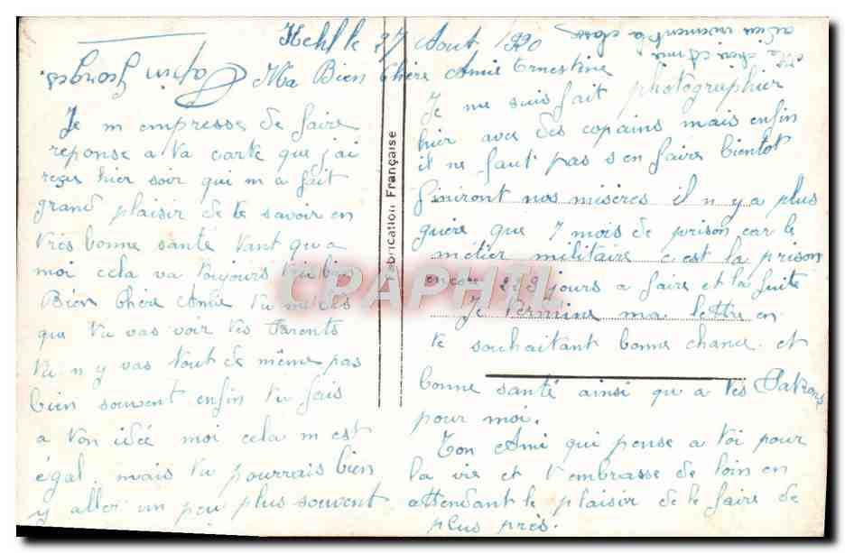CPA Fantaisie Femme Soldat Militaria — Verso