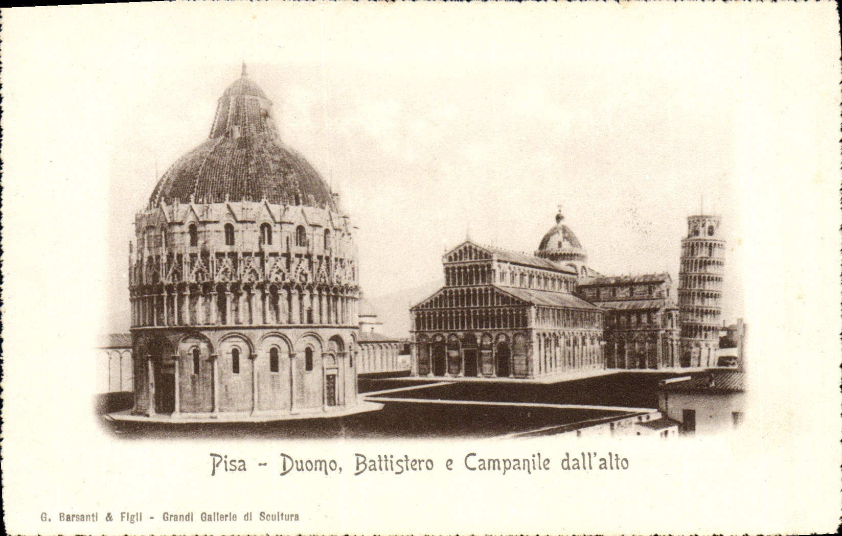 CPA Pisa Duomo Battistero e Campanile dall'alto