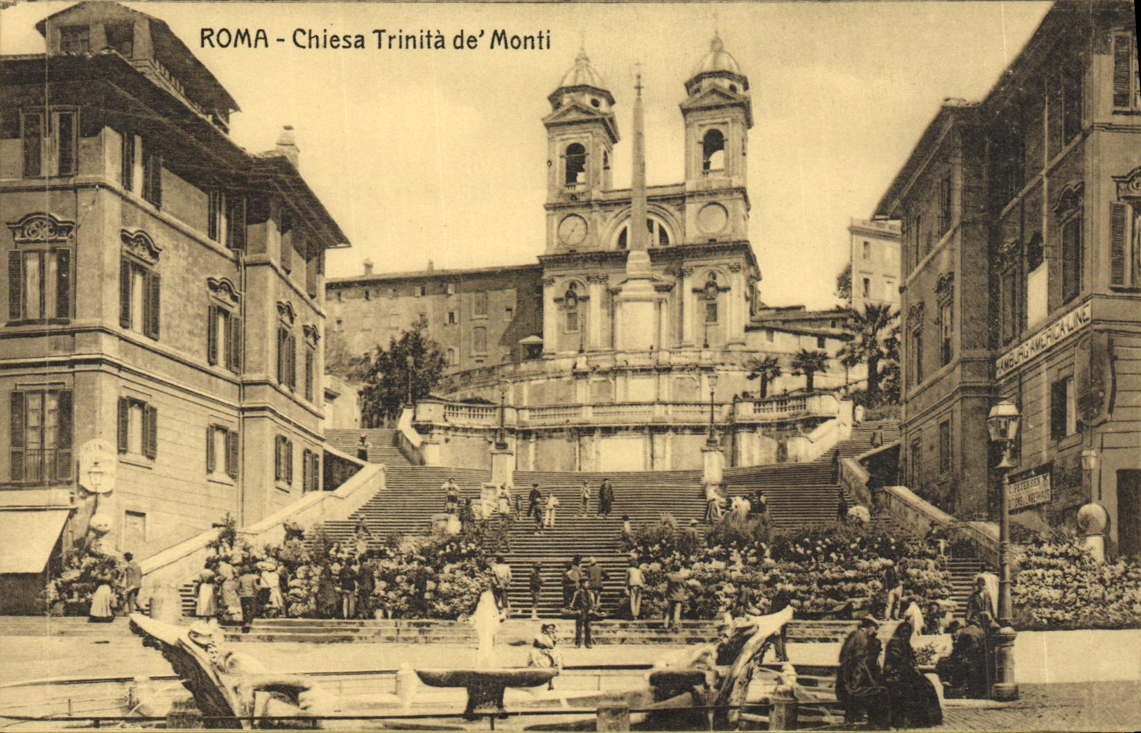 CPA Roma Chiesa Trinita de Monti