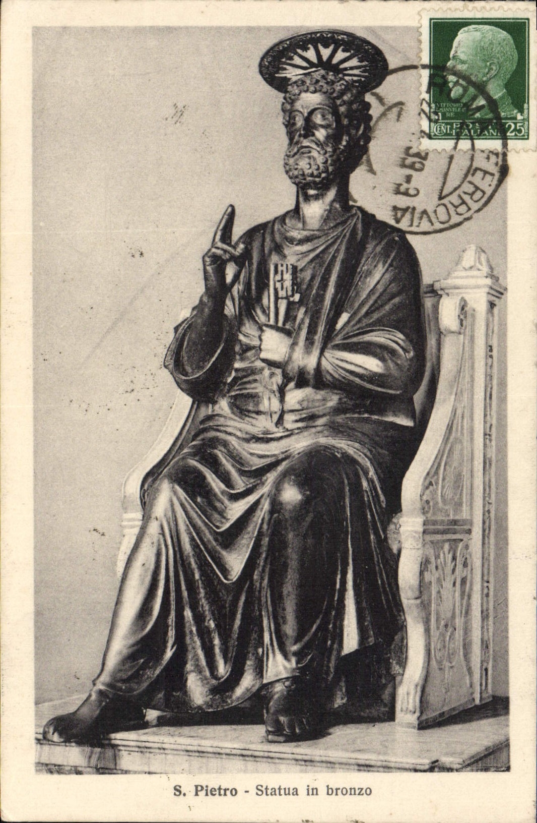 CPA S Pietro Statua in bronzo