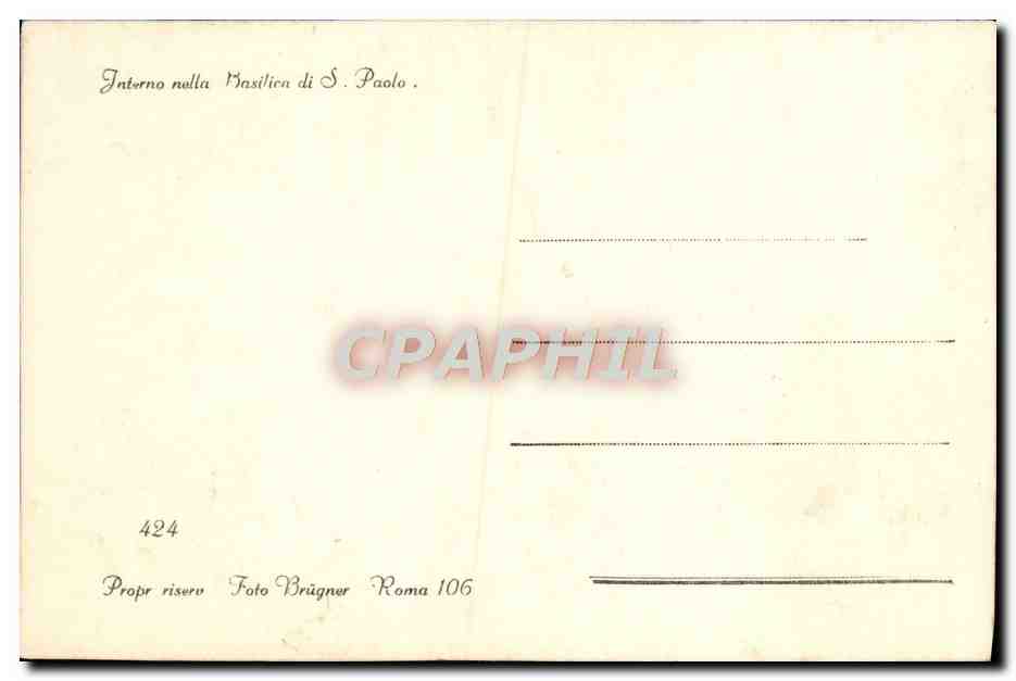 CPM Roma Interno nelle basilica di S Paolo — Verso