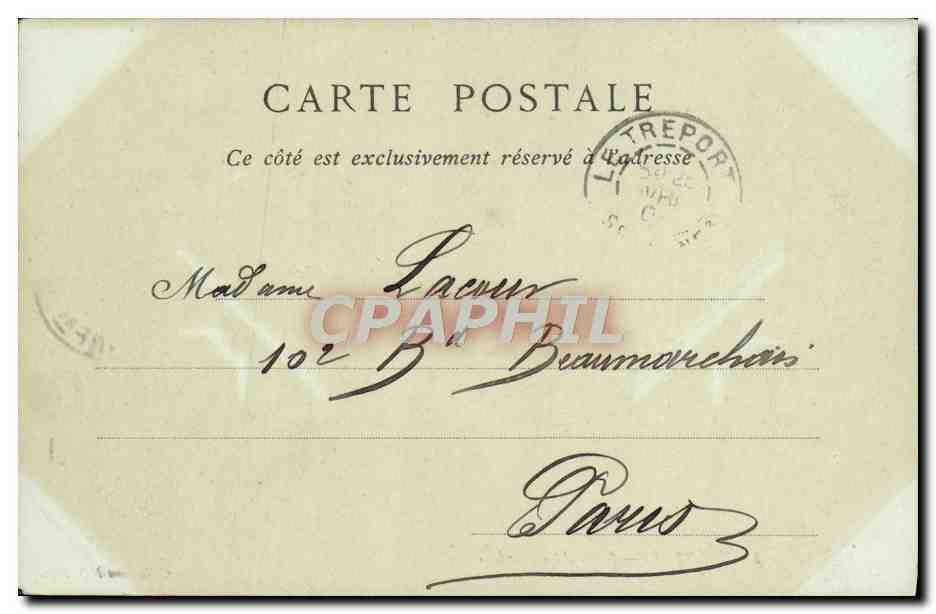 CPA Le Treport Sortie du Hardy Bateau Phare  — Rückseite