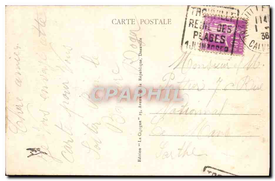 CPA Trouville La Reine des Plage La gare  — Rückseite