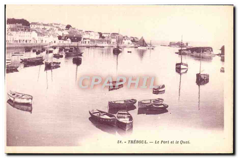 CPA Treboul Le Port et le Quai 