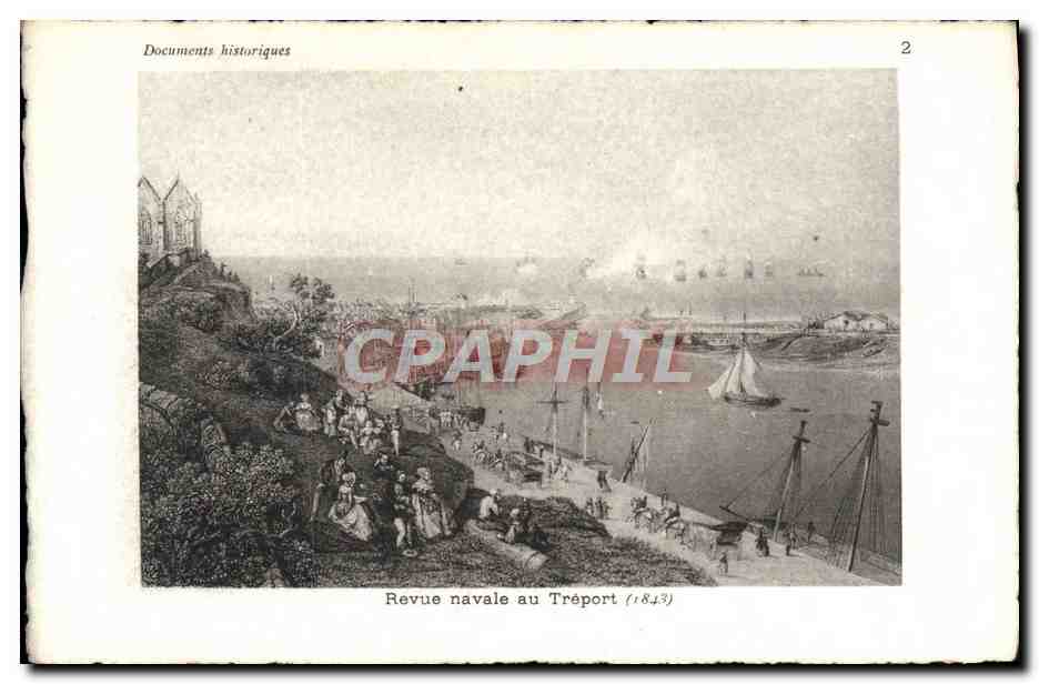 CPA Revue navale au Treport 1843 Bateaux 