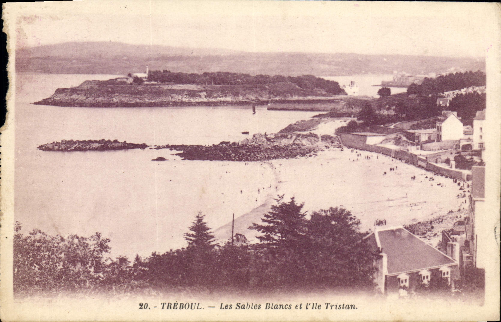 CPA Treboul Les Sables Blancs et l'lle Tristan
