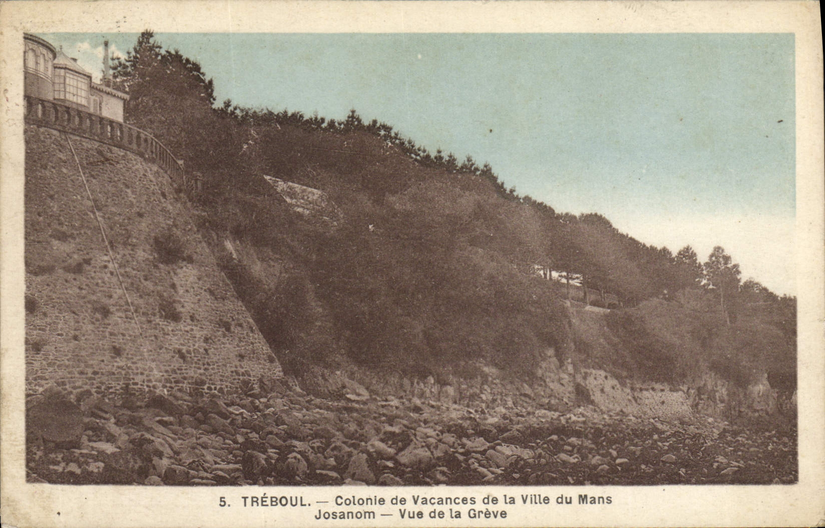 CPA Treboul Colonie de Vacances de la Ville du Mans Josanom Vue de la Greve 