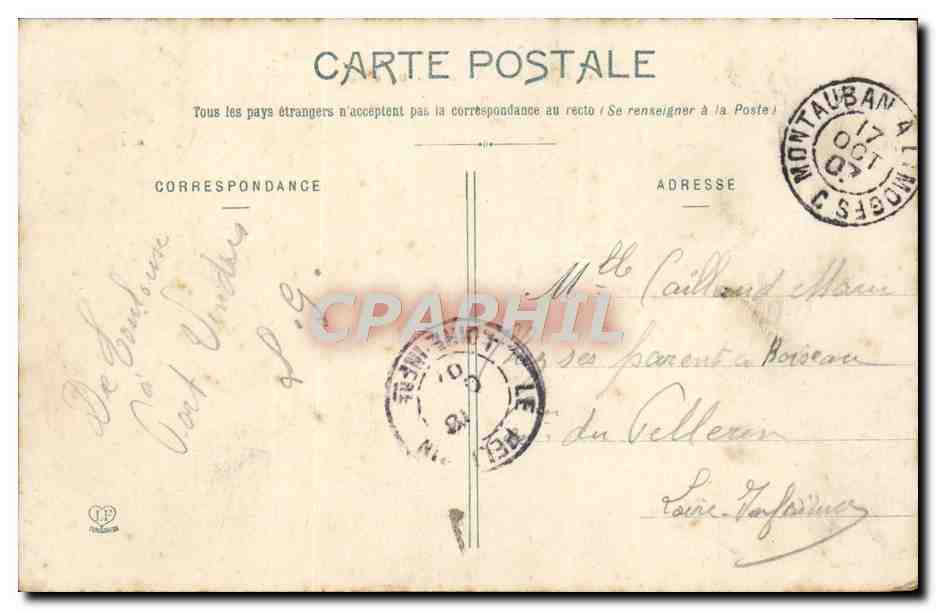 CPA Toulouse Vue generale sur la Garonne prise du clocher de la Dalbade — Rückseite
