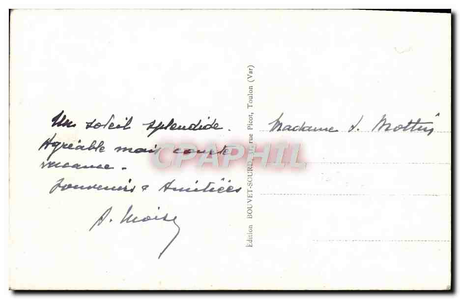 Toulon — Un coin de la Rade — Édition Bouvet-Sourd — Reverso