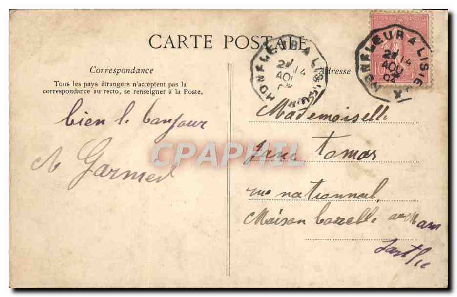 Trouville — La Sortie du Bateau du Havre C.S. — Verso