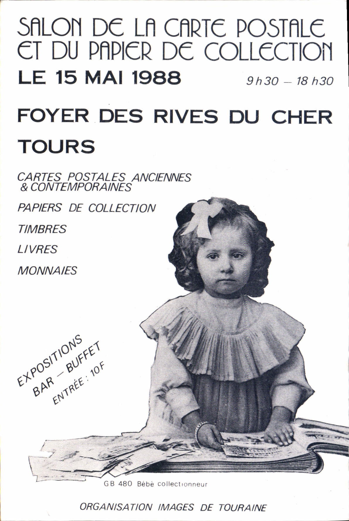 CPM salon de la carte postale Enfant Tours Mai 1988 