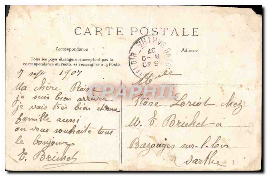 CPA Le Treport Embarquement pour la promenade Bateau — Rückseite