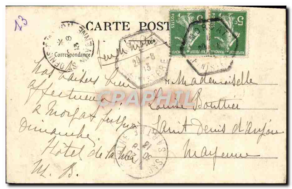 CPA Morgat Entree de la Chemine du Diable  — Rückseite