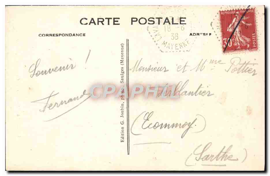 Saulges (Mayenne) — Grotte de Rochefort, Galerie des Statuettes — Édition G. Jonbin — Verso