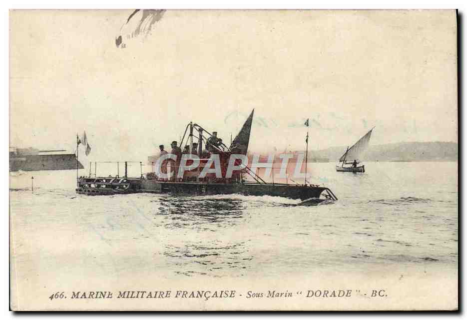 CPA Marine Militaire Francaise Sous Marin Dorade 