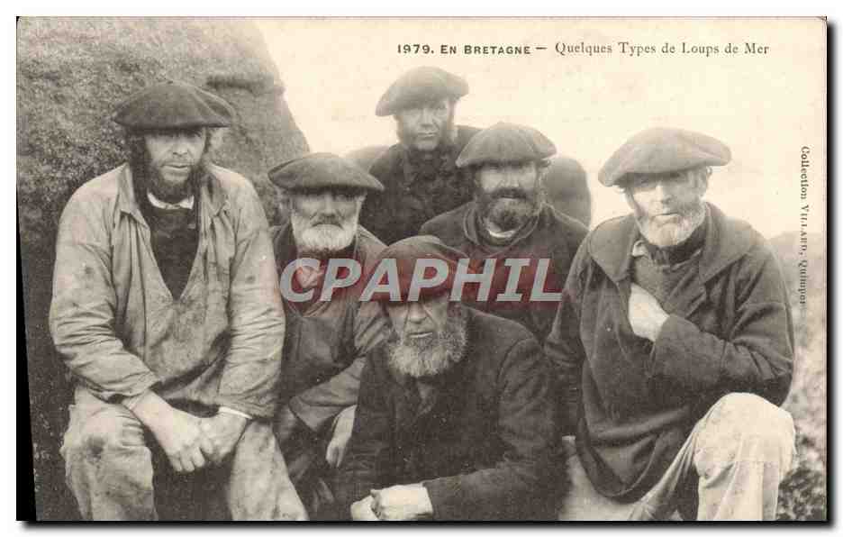 CPA En Bretagne Quelques Types de Loups de Mer Peche Marin Folklore 