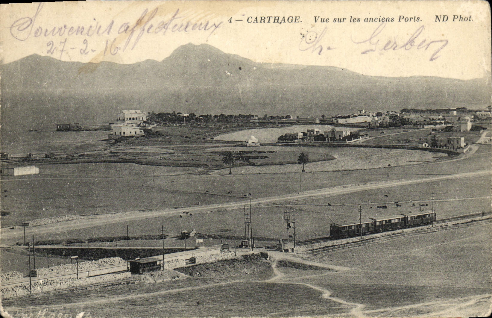 CPA Carthage Vue sur les anciens Ports Train