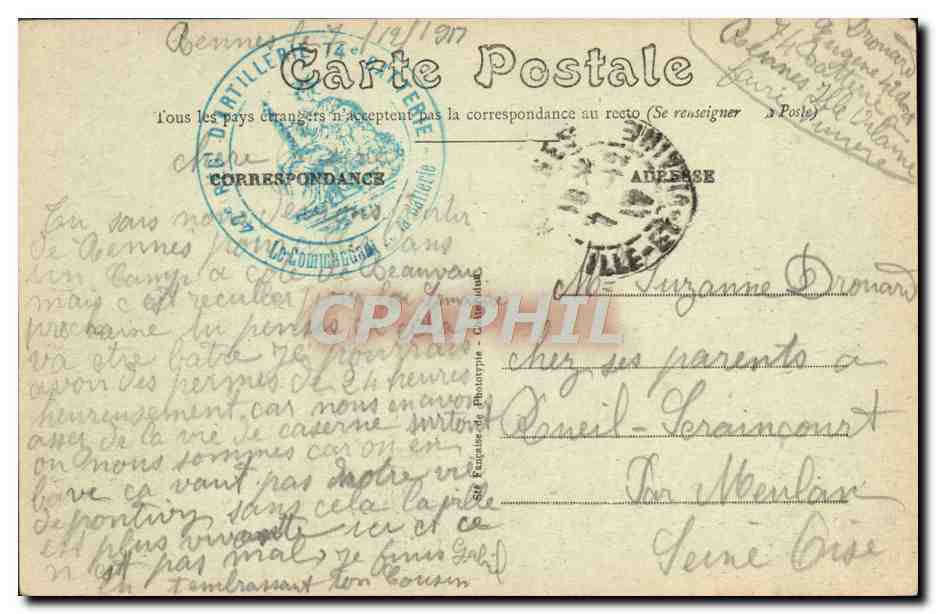 Rennes — Vue Générale — E. Mary-Rousselière édit, Rennes — Verso