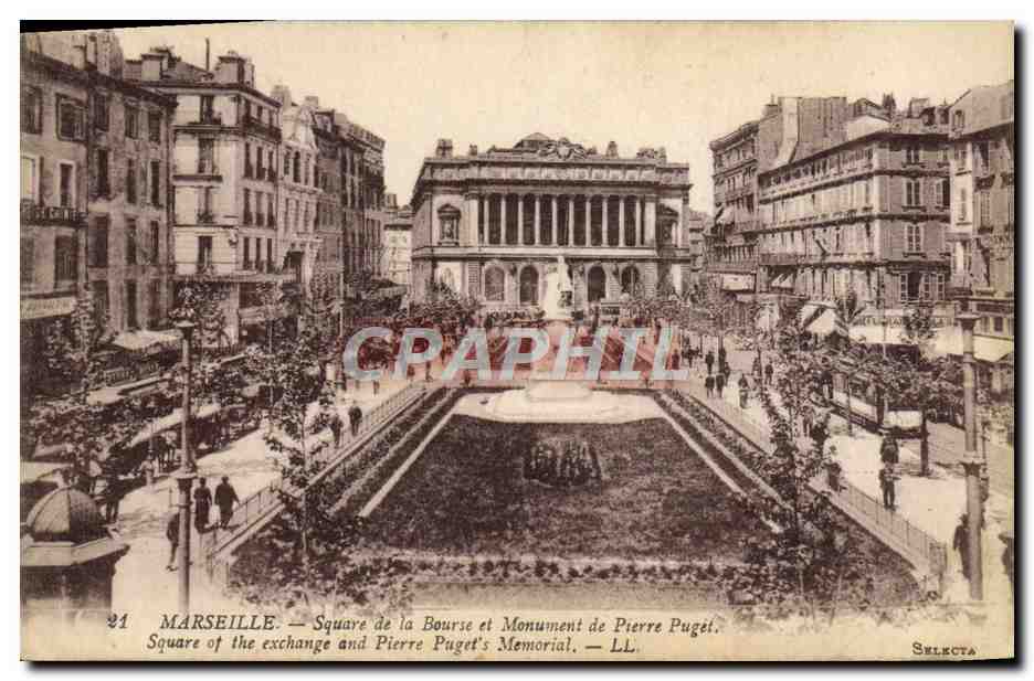 Marseille — Square de la Bourse et Monument de Pierre Puget — Selecta