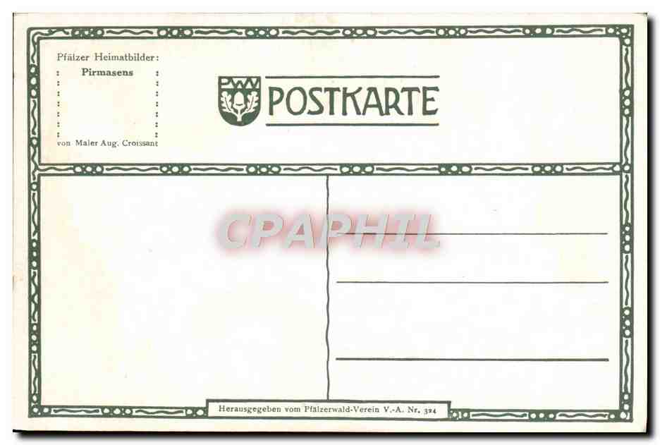 CPA Croissant — Verso