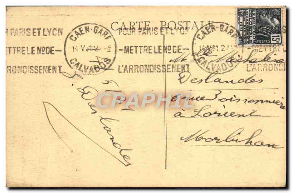 CPA Caen Eglise Notre Dame Gloriette  — Verso