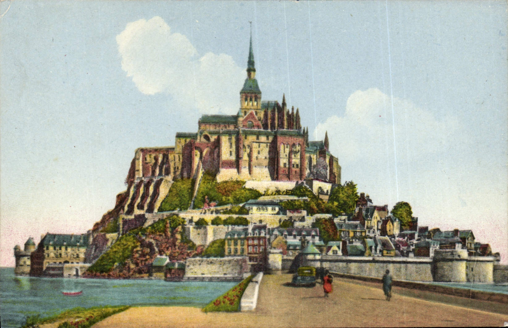 CPA Mont St Michel Vue prise de la Digue 