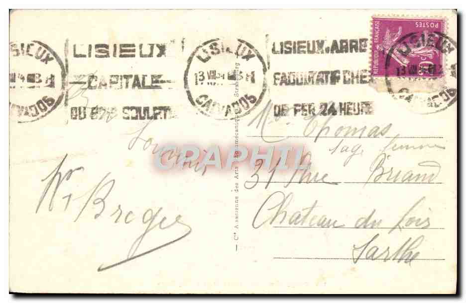 CPA Cabourg La grande et la petite Digue  — Rückseite