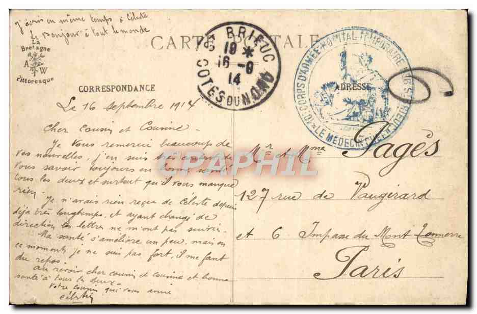 St-Brieuc — Entrée du Port et du Bassin à flot du Légué — Collection A. Waron — Achterkant